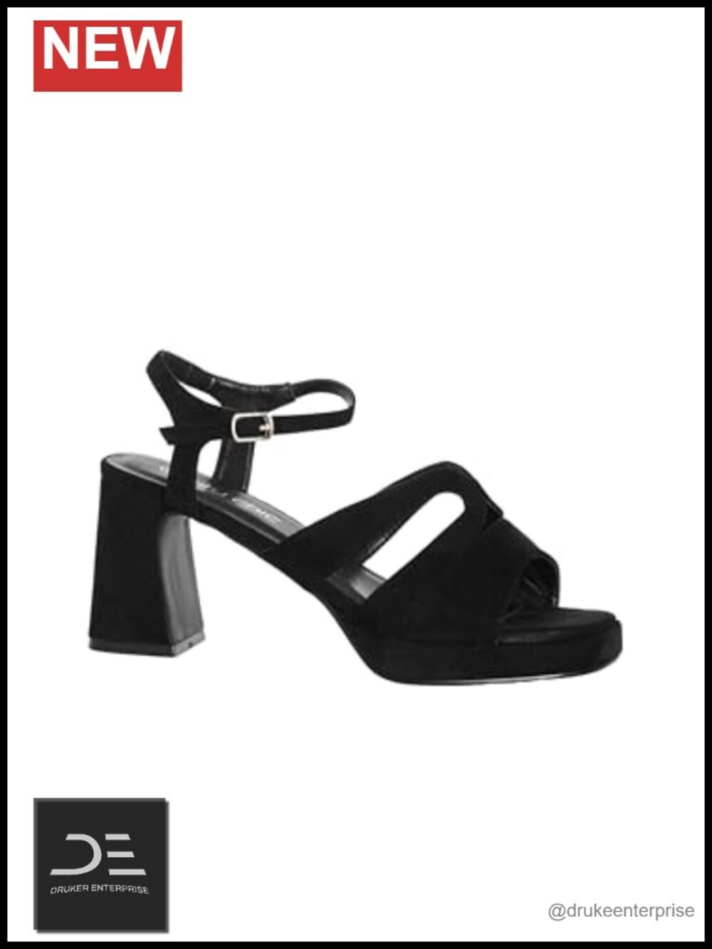 Wide Fit Block Heel Platform Pumps with Ankle Strap Faux Suede